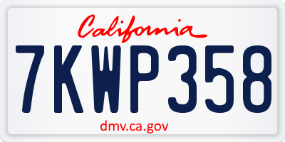 CA license plate 7KWP358
