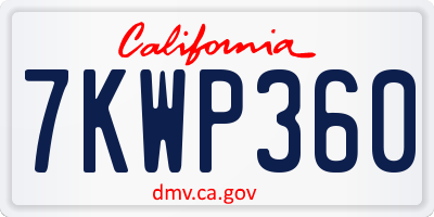 CA license plate 7KWP360