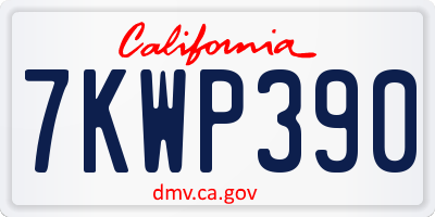 CA license plate 7KWP390