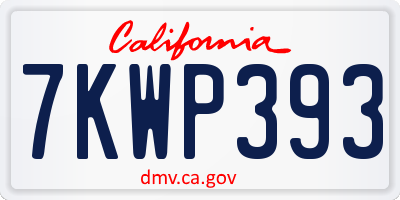 CA license plate 7KWP393