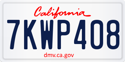 CA license plate 7KWP408