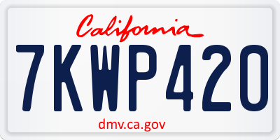 CA license plate 7KWP420