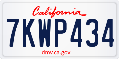 CA license plate 7KWP434