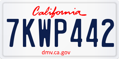 CA license plate 7KWP442