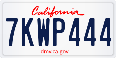 CA license plate 7KWP444