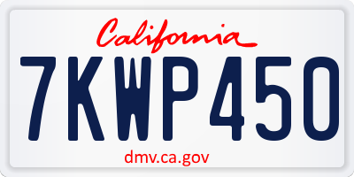 CA license plate 7KWP450