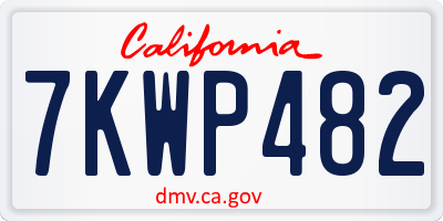 CA license plate 7KWP482