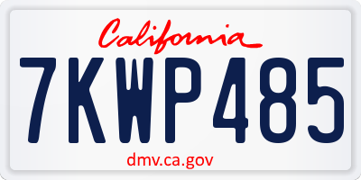 CA license plate 7KWP485
