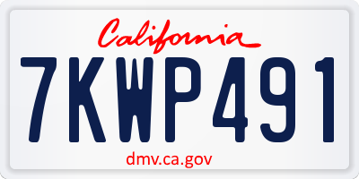 CA license plate 7KWP491