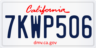 CA license plate 7KWP506