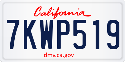 CA license plate 7KWP519