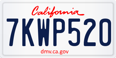CA license plate 7KWP520