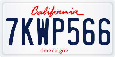CA license plate 7KWP566