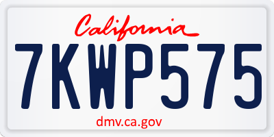 CA license plate 7KWP575