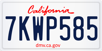 CA license plate 7KWP585