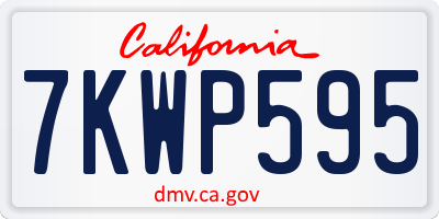 CA license plate 7KWP595