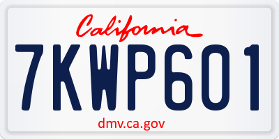 CA license plate 7KWP601