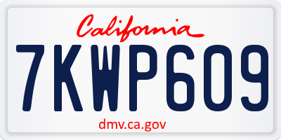 CA license plate 7KWP609