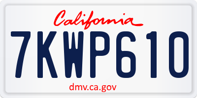 CA license plate 7KWP610