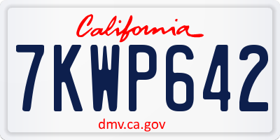 CA license plate 7KWP642