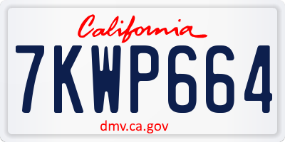 CA license plate 7KWP664