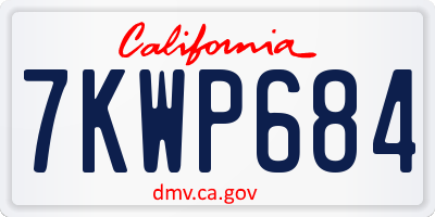 CA license plate 7KWP684