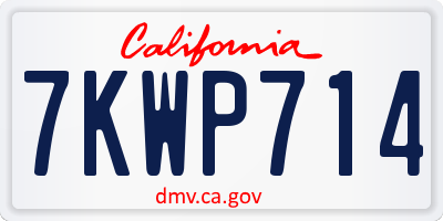 CA license plate 7KWP714