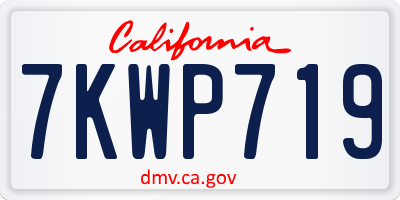 CA license plate 7KWP719
