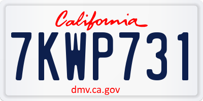 CA license plate 7KWP731