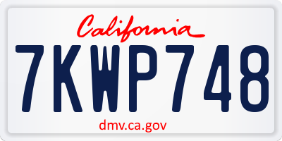 CA license plate 7KWP748