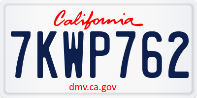CA license plate 7KWP762