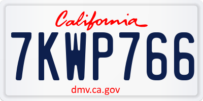 CA license plate 7KWP766