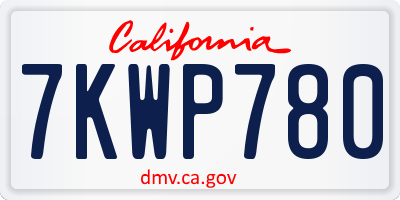 CA license plate 7KWP780