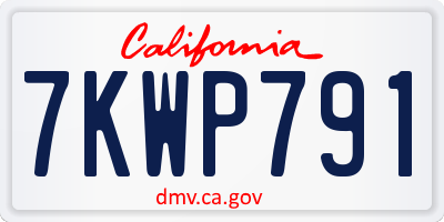 CA license plate 7KWP791