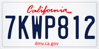 CA license plate 7KWP812