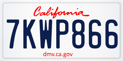 CA license plate 7KWP866