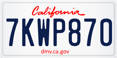 CA license plate 7KWP870