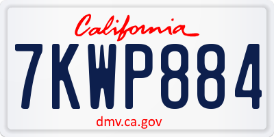 CA license plate 7KWP884