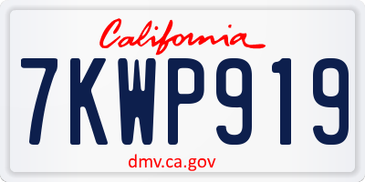 CA license plate 7KWP919