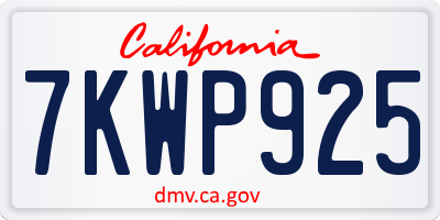 CA license plate 7KWP925