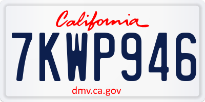 CA license plate 7KWP946