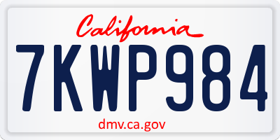 CA license plate 7KWP984