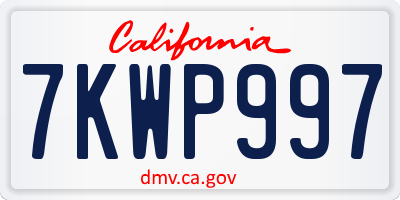 CA license plate 7KWP997