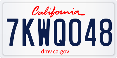CA license plate 7KWQ048