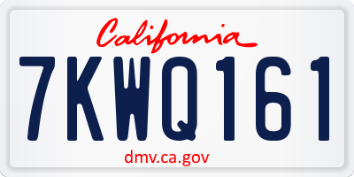 CA license plate 7KWQ161