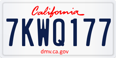 CA license plate 7KWQ177