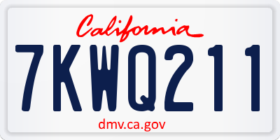 CA license plate 7KWQ211