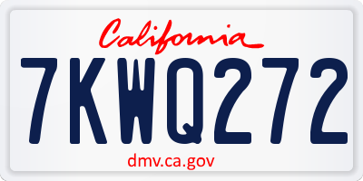 CA license plate 7KWQ272