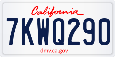 CA license plate 7KWQ290