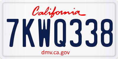 CA license plate 7KWQ338